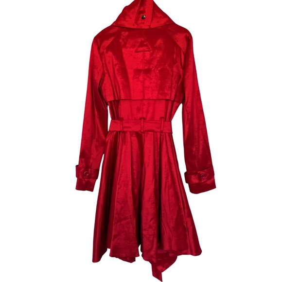 Belle Fare Elegant Red Trench Coat | Boutique - Picture 4 of 8